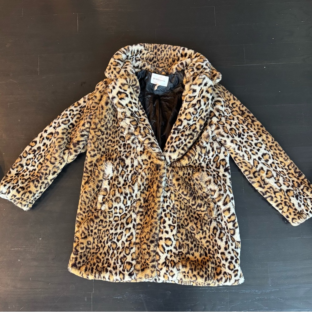 BCBG Leopard Print Faux Fur Women’s Coat